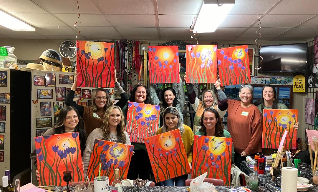 Painting class in progress